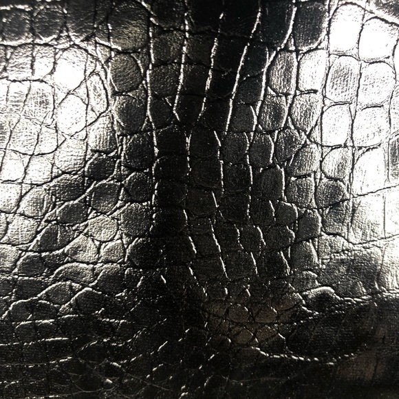 TOPSHOP Black Croc Faux Leather Moto Jacket - Picture 3 of 8